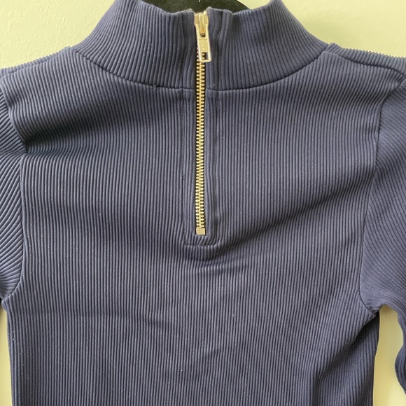Marciano Navy close neck long sleeve crop top - Picture 3 of 3